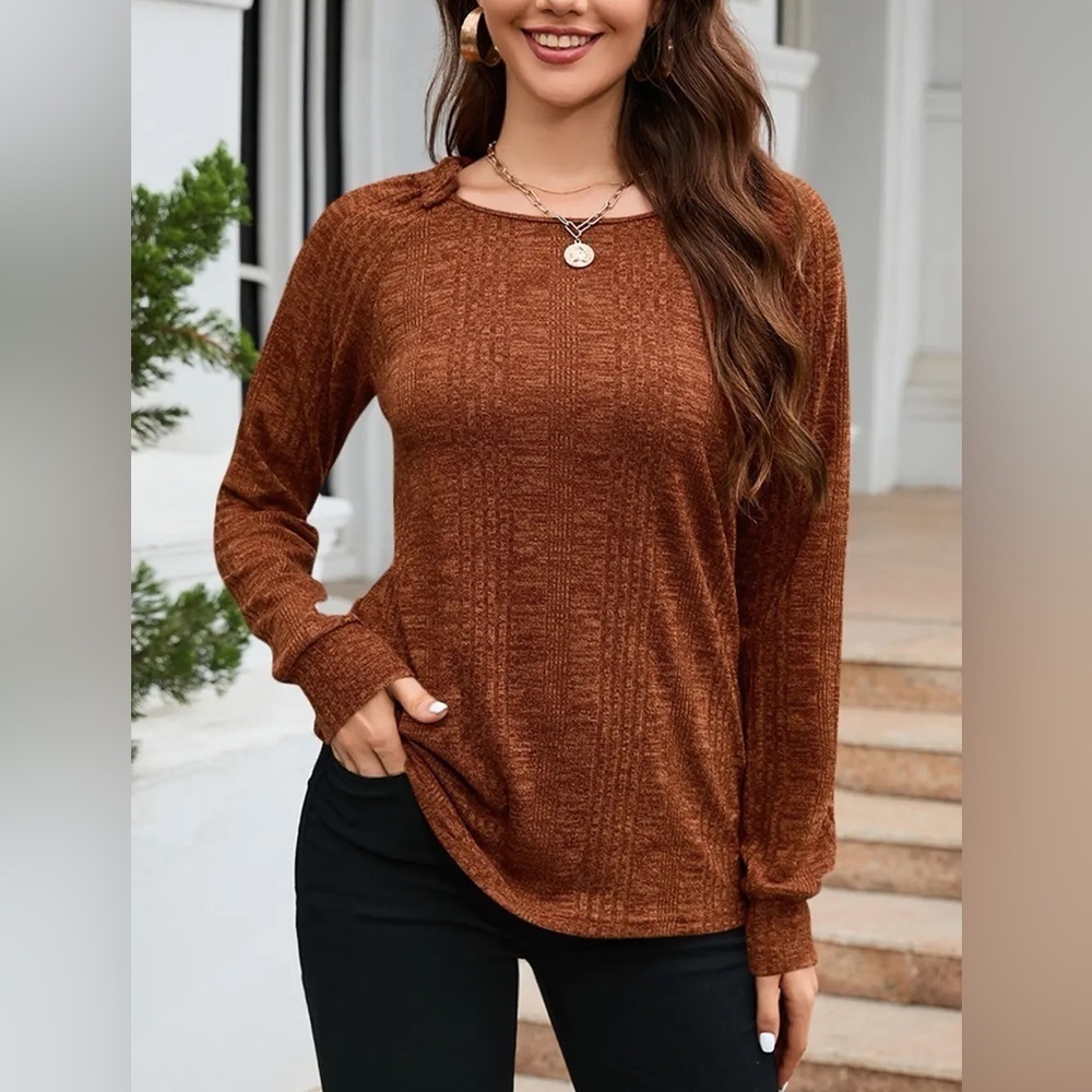 Essential Elegance Round Neck Textured Shirt